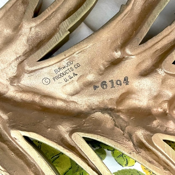 Gorgeous Vintage 1960s Gold Leaf Wall Art Sculpture Decor 42” - Picture 7 of 8